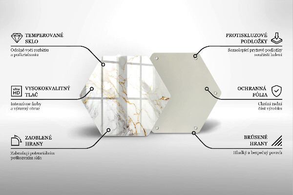 Tábua de cortar Mármore claro com dourado