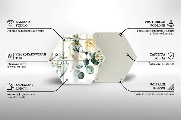 Tábua corte Flores em aquarela