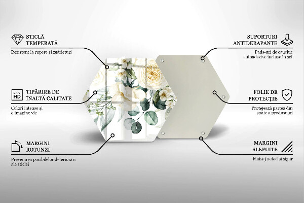 Tábua corte Flores em aquarela