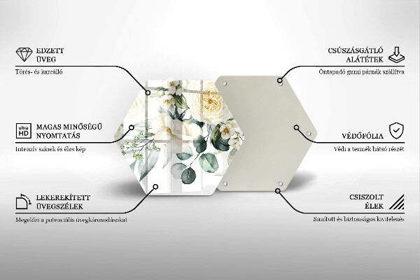 Tábua corte Flores em aquarela