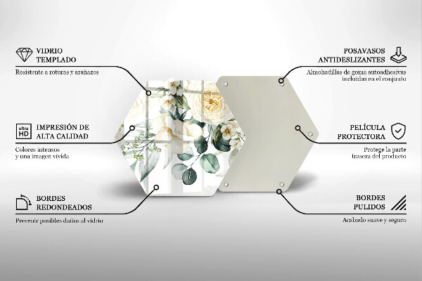 Tábua corte Flores em aquarela