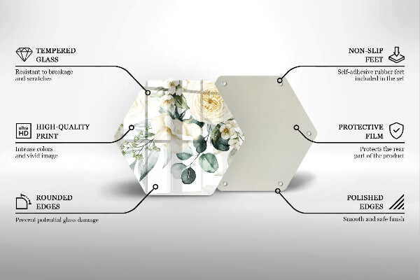 Tábua corte Flores em aquarela