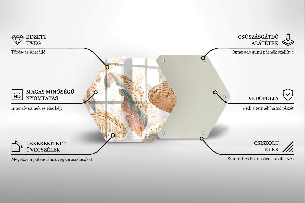 Tábua cozinha Penas e folhas Boho