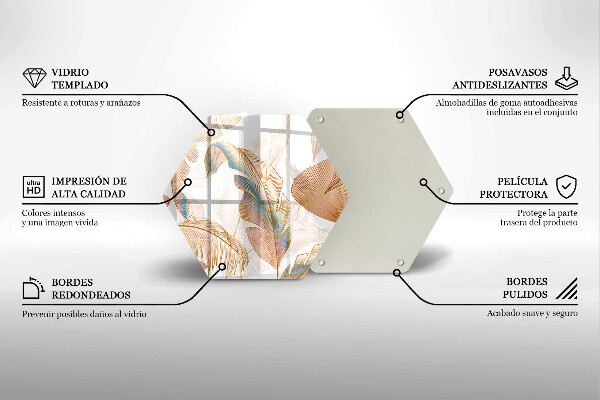 Tábua cozinha Penas e folhas Boho