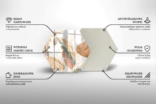 Tábua cozinha Penas e folhas Boho