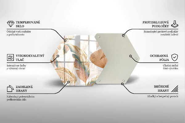 Tábua cozinha Penas e folhas Boho