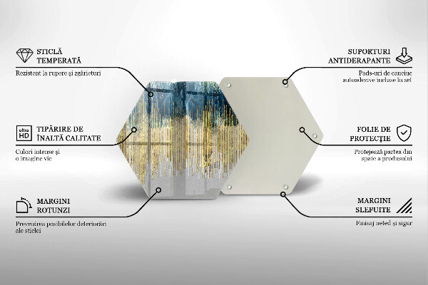 Tábua de cortar de vidro Abstração do designer