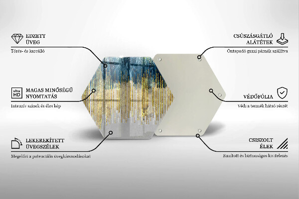 Tábua de cortar de vidro Abstração do designer