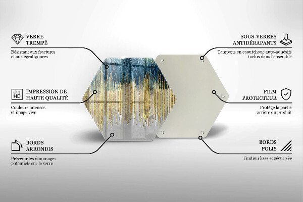 Tábua de cortar de vidro Abstração do designer