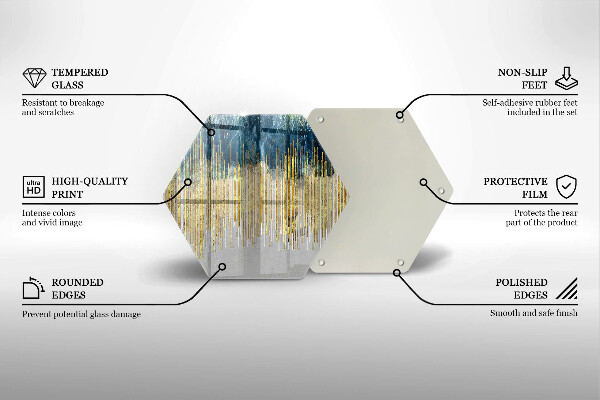 Tábua de cortar de vidro Abstração do designer