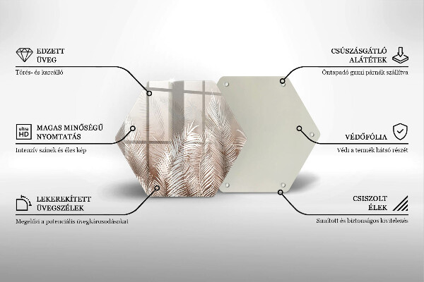 Tábua de corte de vidro Vegetação de folhagem Boho