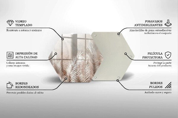 Tábua de corte de vidro Vegetação de folhagem Boho