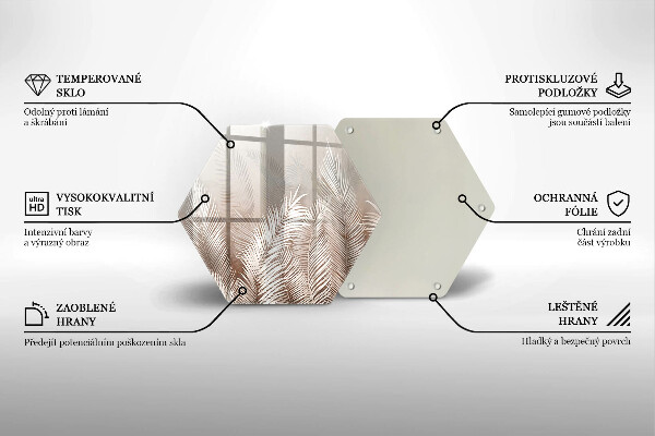 Tábua de corte de vidro Vegetação de folhagem Boho