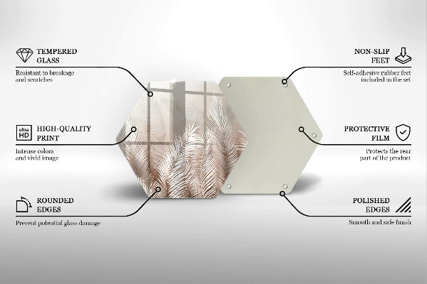 Tábua de corte de vidro Vegetação de folhagem Boho