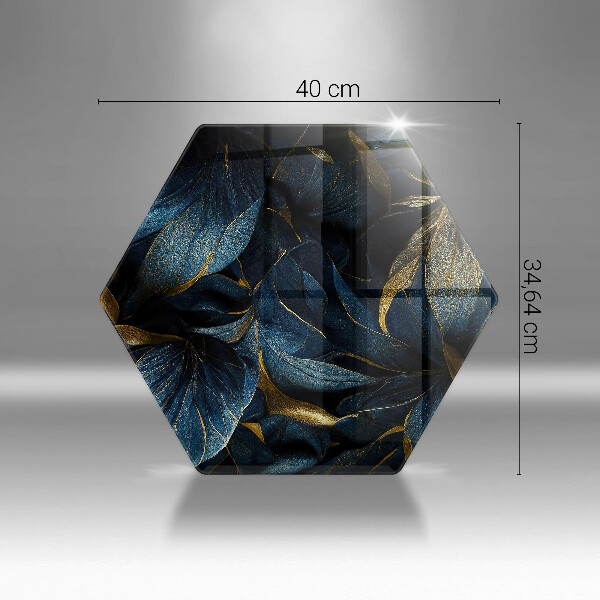 Tábua de cortar Folhas decorativas com ouro