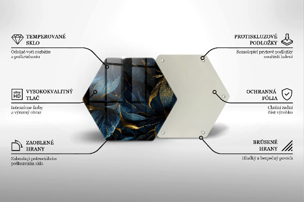 Tábua de cortar Folhas decorativas com ouro