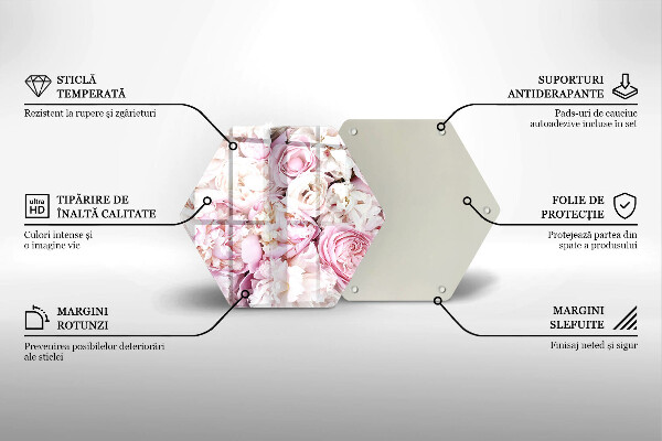Tábua para cozinha Buquê de peônias