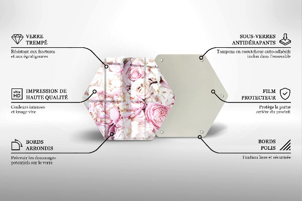 Tábua para cozinha Buquê de peônias