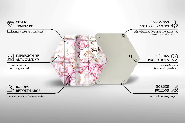 Tábua para cozinha Buquê de peônias