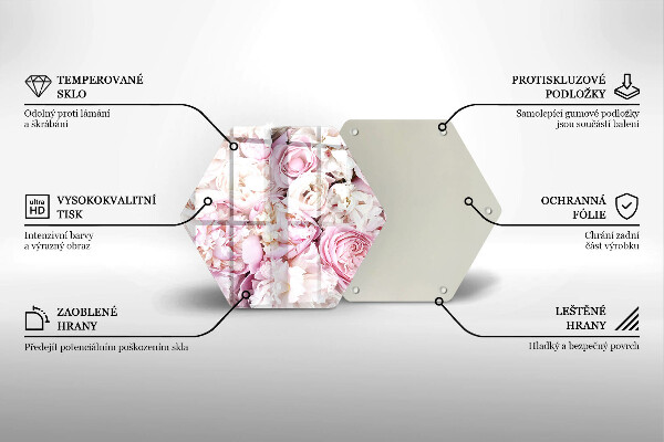 Tábua para cozinha Buquê de peônias