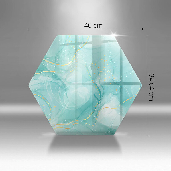 Tábua de cortar Abstração azul e dourada