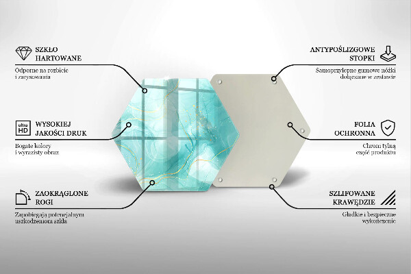 Tábua de cortar Abstração azul e dourada