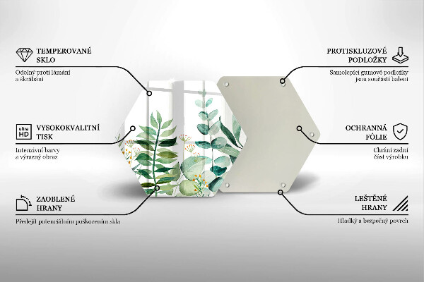 Tábua de vidro Ilustração de folhas de plantas