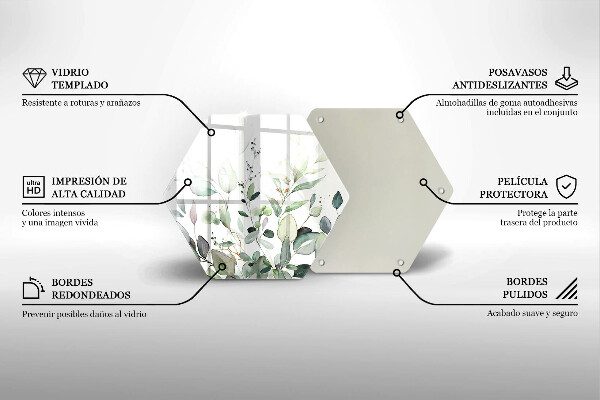 Tábua para cozinha Plantas em aquarela