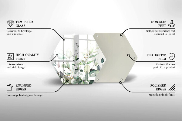 Tábua para cozinha Plantas em aquarela