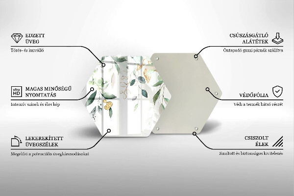 Tábua cozinha Folhas de aquarela