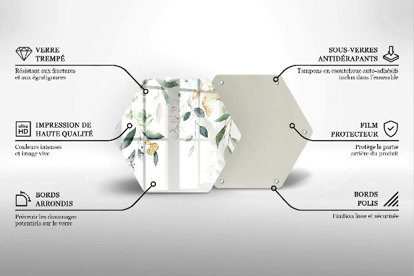 Tábua cozinha Folhas de aquarela