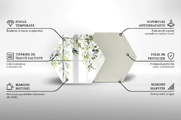 Tábua de cortar alimentos Folhas e flores decorativas