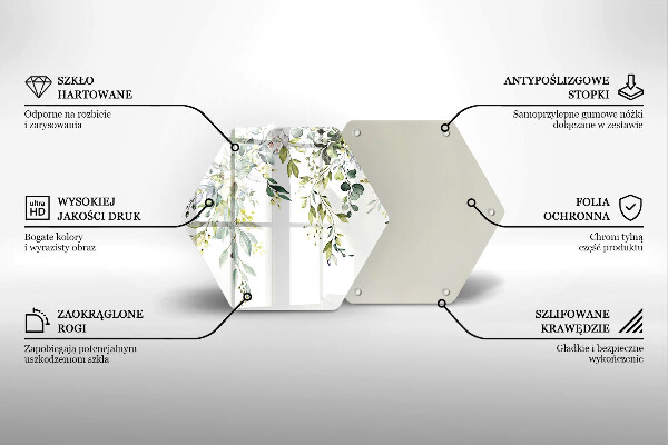 Tábua de cortar alimentos Folhas e flores decorativas