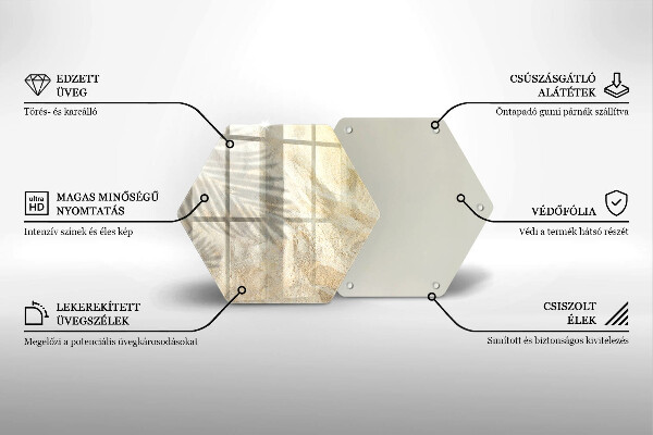 Tábua de cortar alimentos Folhas de palmeira e areia