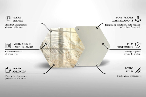 Tábua de cortar alimentos Folhas de palmeira e areia