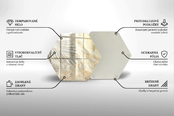 Tábua de cortar alimentos Folhas de palmeira e areia