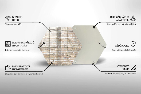 Tábua de vidro Parede de tijolos claros