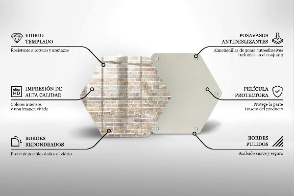 Tábua de vidro Parede de tijolos claros