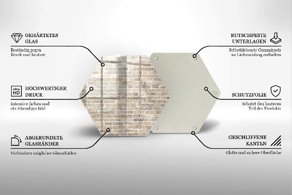 Tábua de vidro Parede de tijolos claros