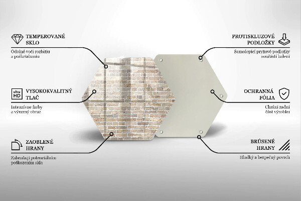 Tábua de vidro Parede de tijolos claros