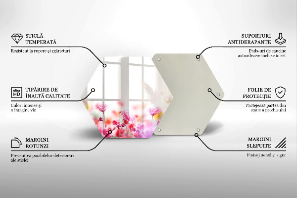 Tábua de corte de vidro Prado de flores