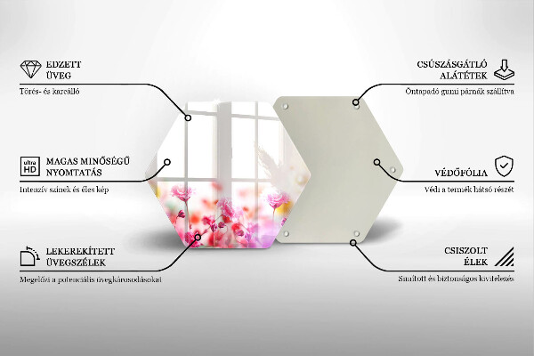 Tábua de corte de vidro Prado de flores