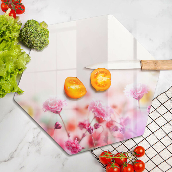 Tábua de corte de vidro Prado de flores