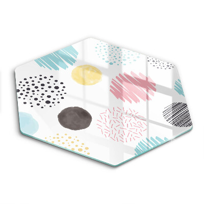 Tábua de vidro Formas pintadas