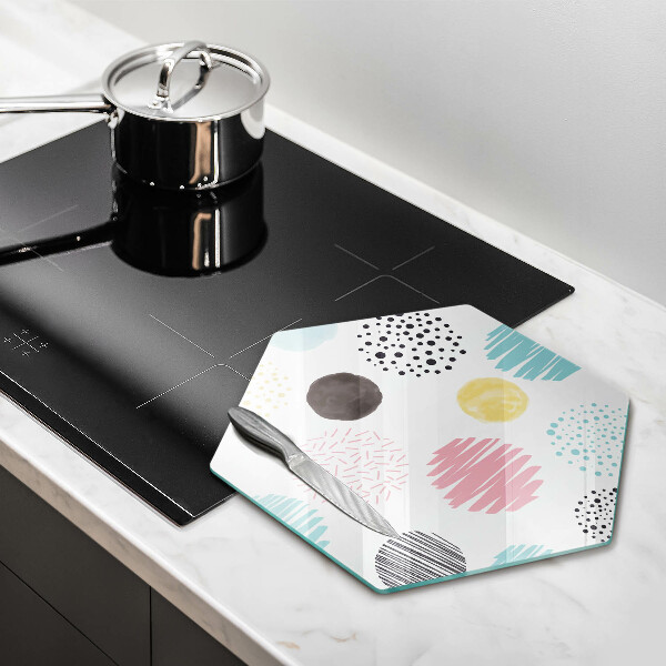 Tábua de vidro Formas pintadas