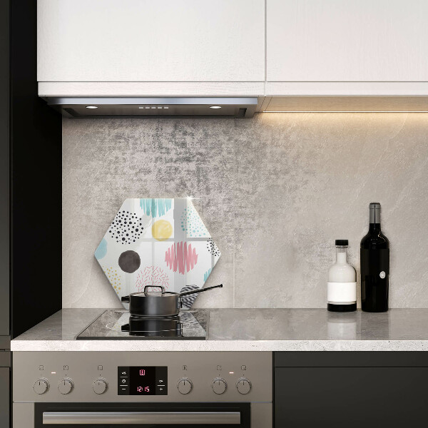 Tábua de vidro Formas pintadas