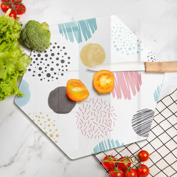 Tábua de vidro Formas pintadas