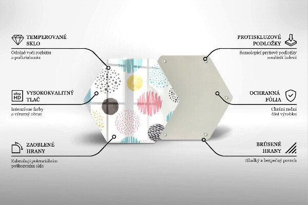 Tábua de vidro Formas pintadas