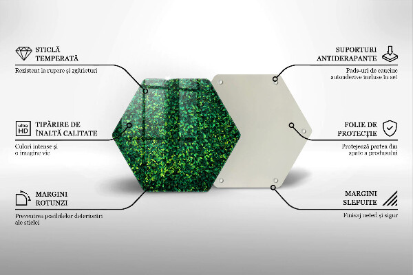 Tábua de vidro Planta com folhas pequenas