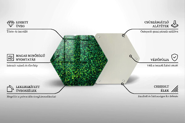 Tábua de vidro Planta com folhas pequenas